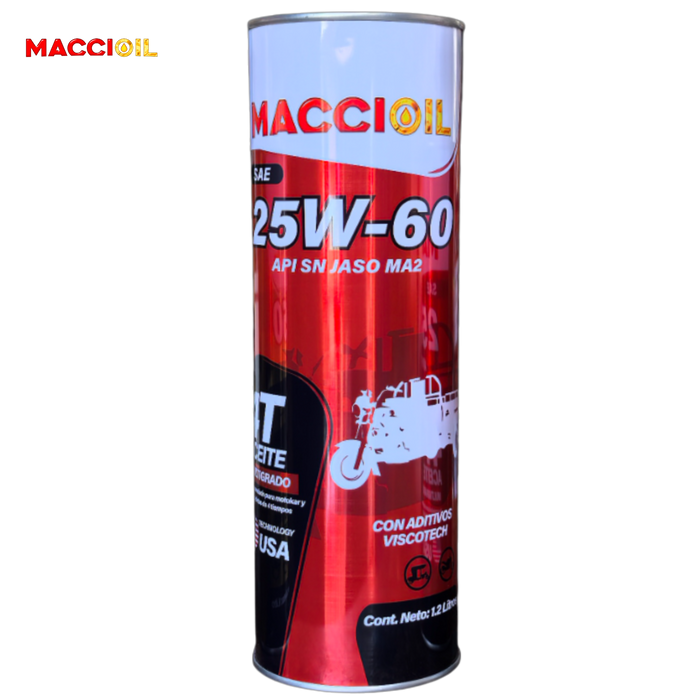 ACEITE 4T 25W-60 API SN MACCI OIL 1.2L