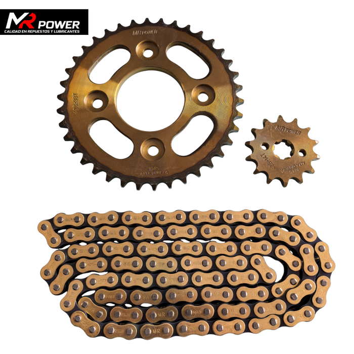 KIT DE ARRASTRE FULL WAVE110S 38T/14T.420H-120L MR POWER