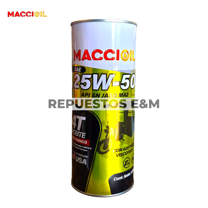 ACEITE 4T 25W-50 API SN MACCI OIL
