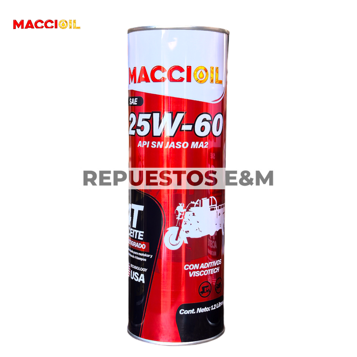 ACEITE 4T 25W-60 API SN MACCI OIL 1.2L