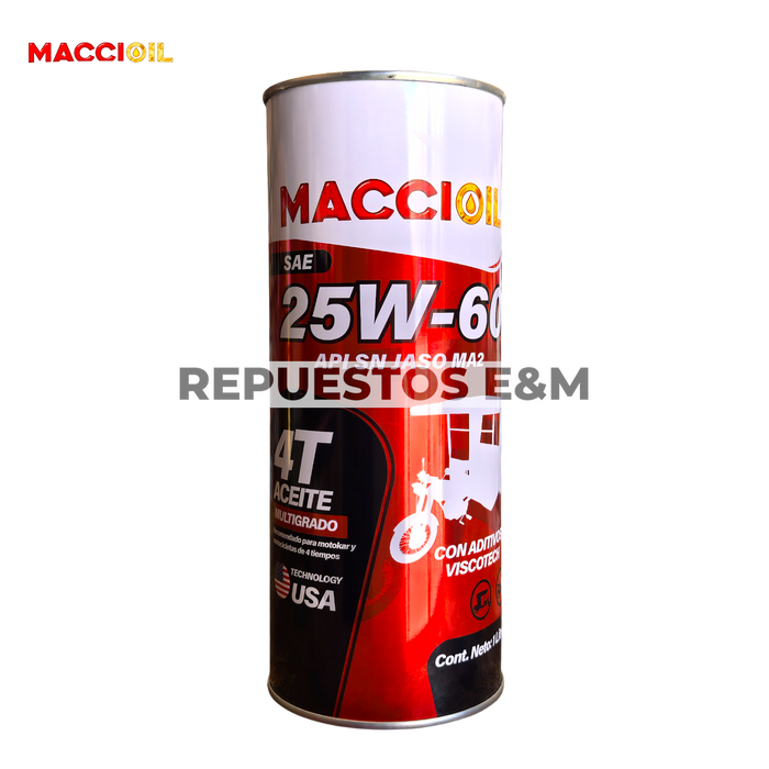 ACEITE 4T 25W-60 API SN MACCI OIL