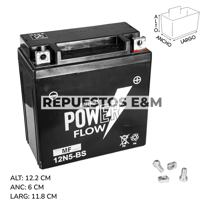 BATERIA 12N5-BS (GEL) POWER FLOW