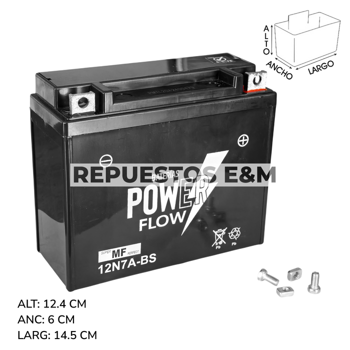 BATERIA 12N7A-BS (GEL) POWER FLOW