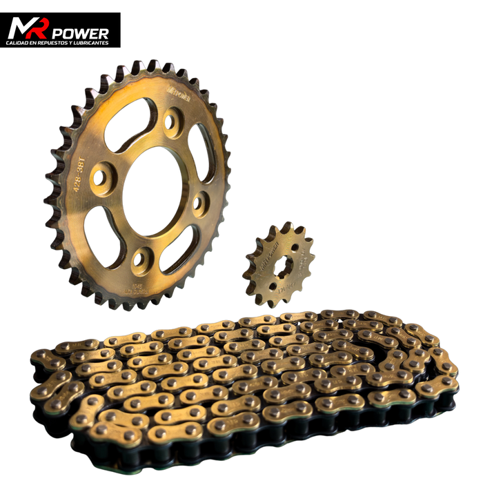 KIT DE ARRASTRE FULL WAVE110S 38T/14T.420H-120L MR POWER
