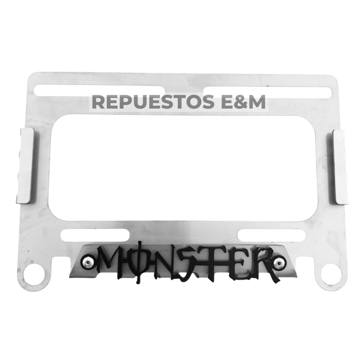 PORTA PLACA DE METAL 3D - MONSTER