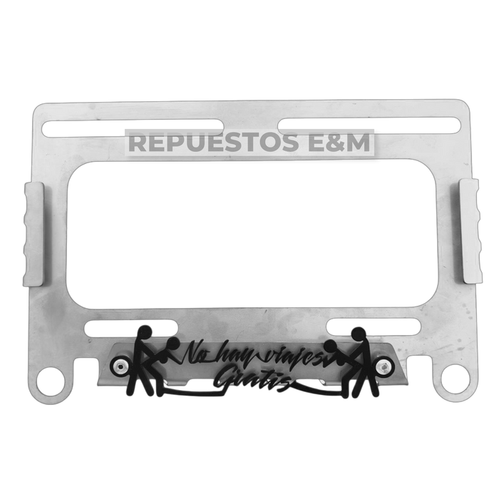 PORTA PLACA DE METAL 3D - NO HAY VIAJES GRATIS